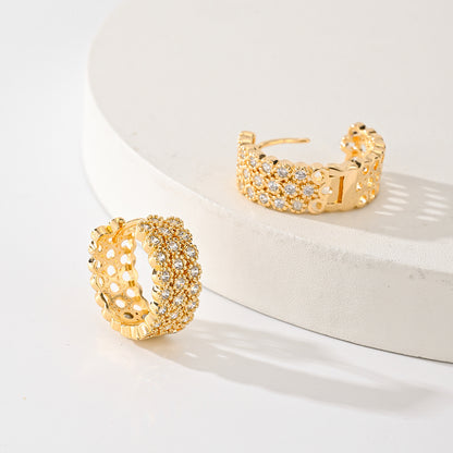 Gold Hoop Earrings with Crystals – Exquisite Women’s Fashion Jewelry