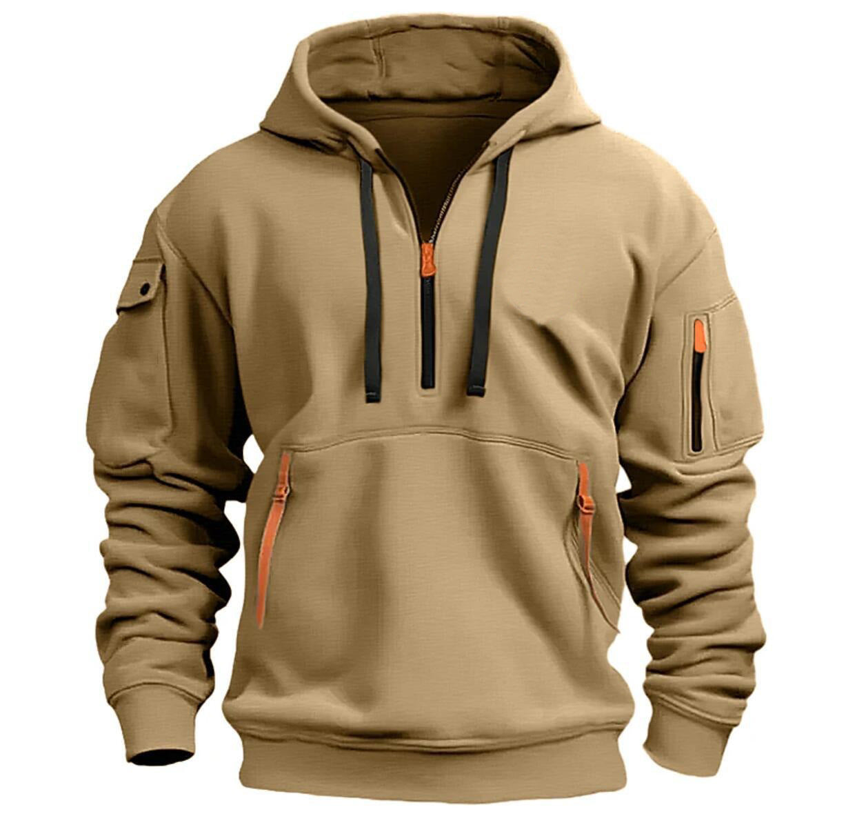 Men's Fleece Quarter-Zip Workout Hoodie