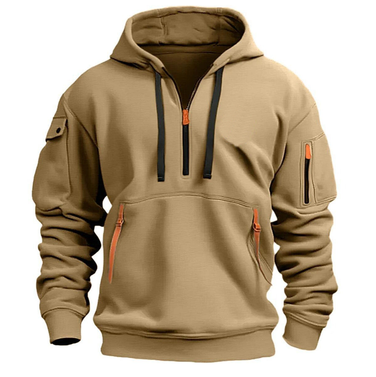 Men's Fleece Quarter-Zip Workout Hoodie