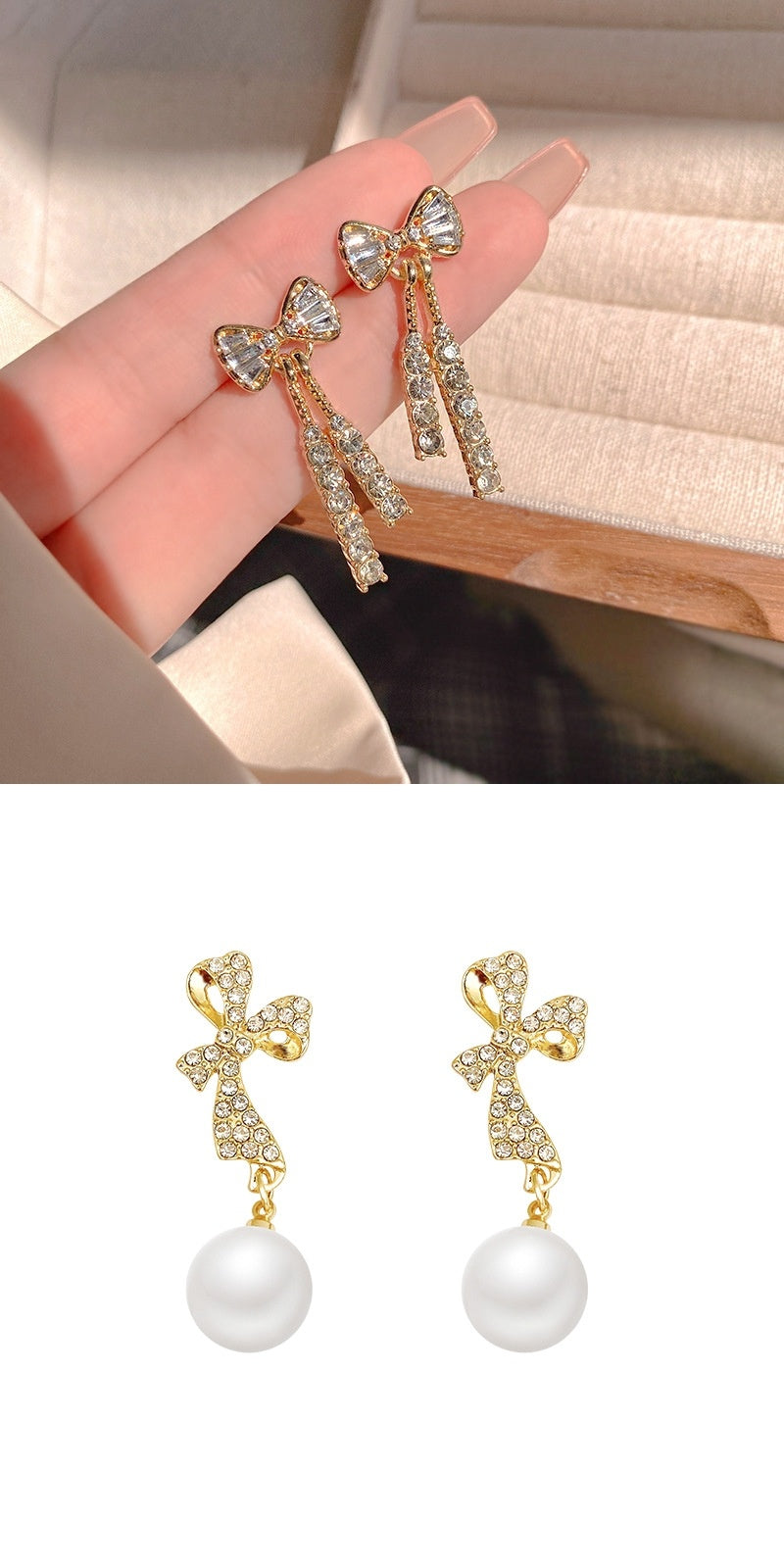 INS Butterfly Earrings With Rhinestones