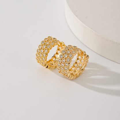 Gold Hoop Earrings with Crystals – Exquisite Women’s Fashion Jewelry