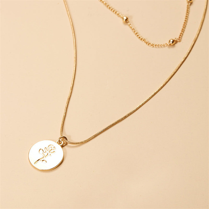 Women’s Multi-Layer Necklace – Simple Rose Gold Versatile Fashion Jewelry