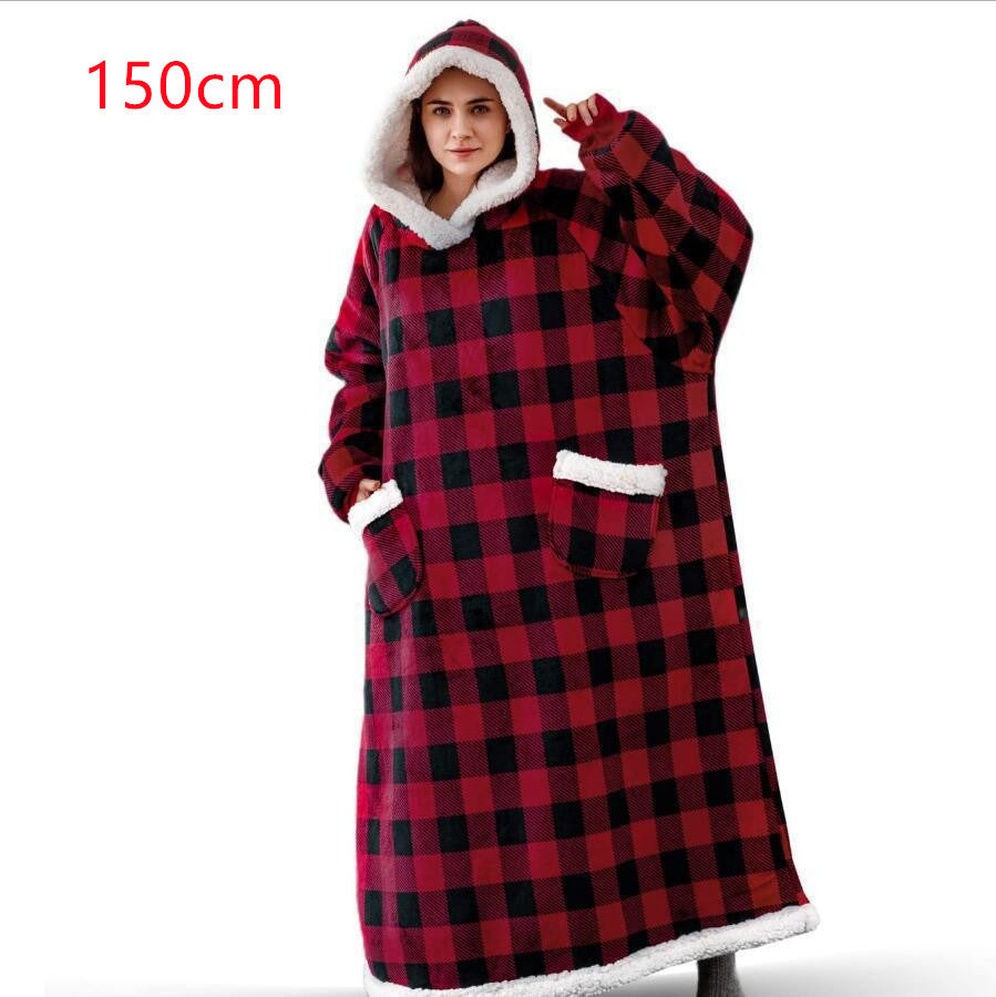 Wearable Blanket with Sleeves and Pocket