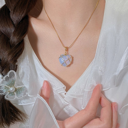 Celestial Moonstone Necklace – Cartoon Princess Pendant for Girls | Novelty Love Jewelry