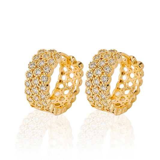 Gold Hoop Earrings with Crystals – Exquisite Women’s Fashion Jewelry