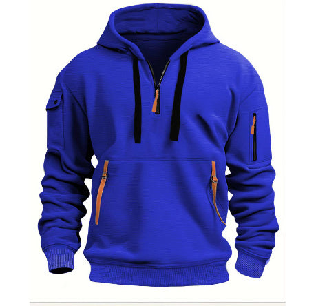 Men's Fleece Quarter-Zip Workout Hoodie