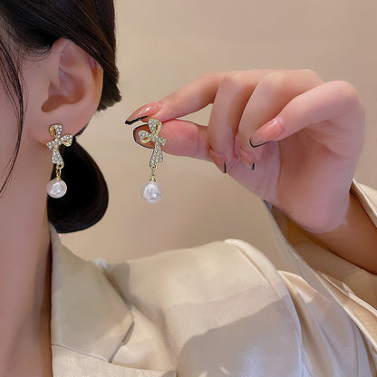 INS Butterfly Earrings With Rhinestones