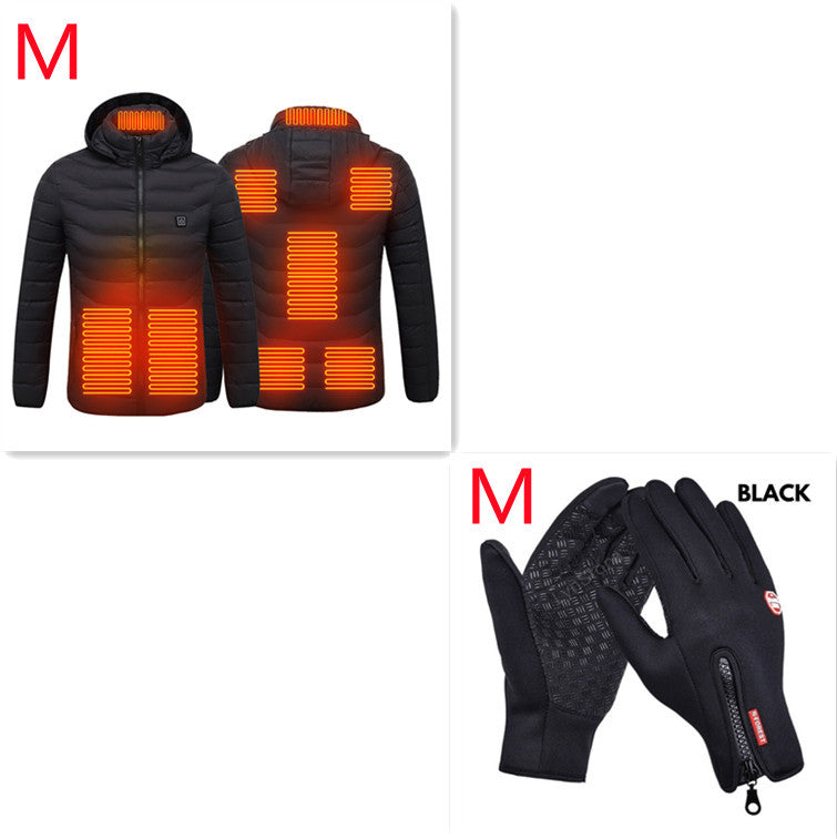 USB Heated Down Jacket – 3-Level Temperature Control Winter Coat