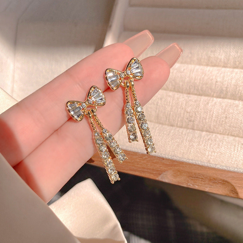 INS Butterfly Earrings With Rhinestones