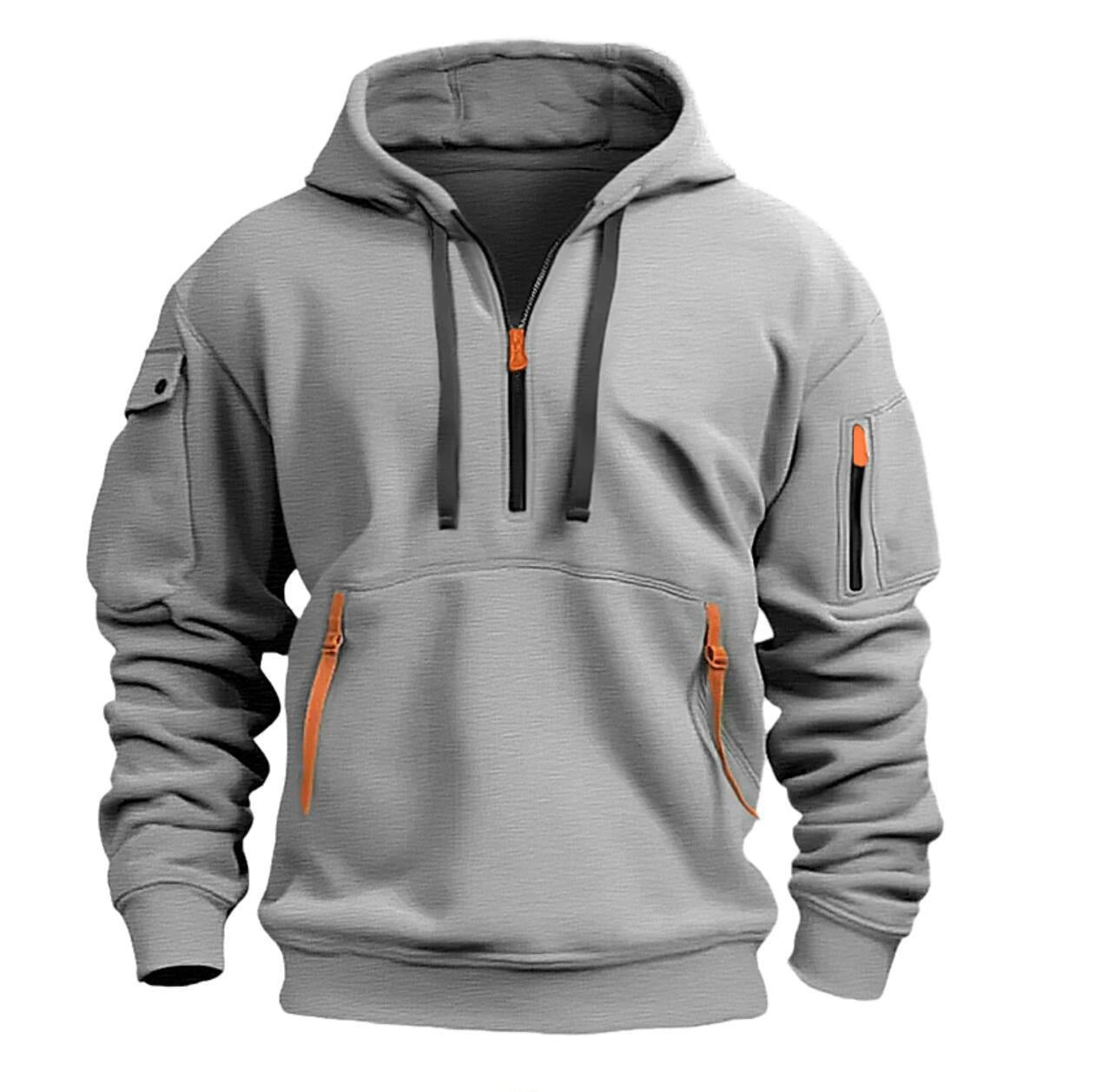 Men's Fleece Quarter-Zip Workout Hoodie