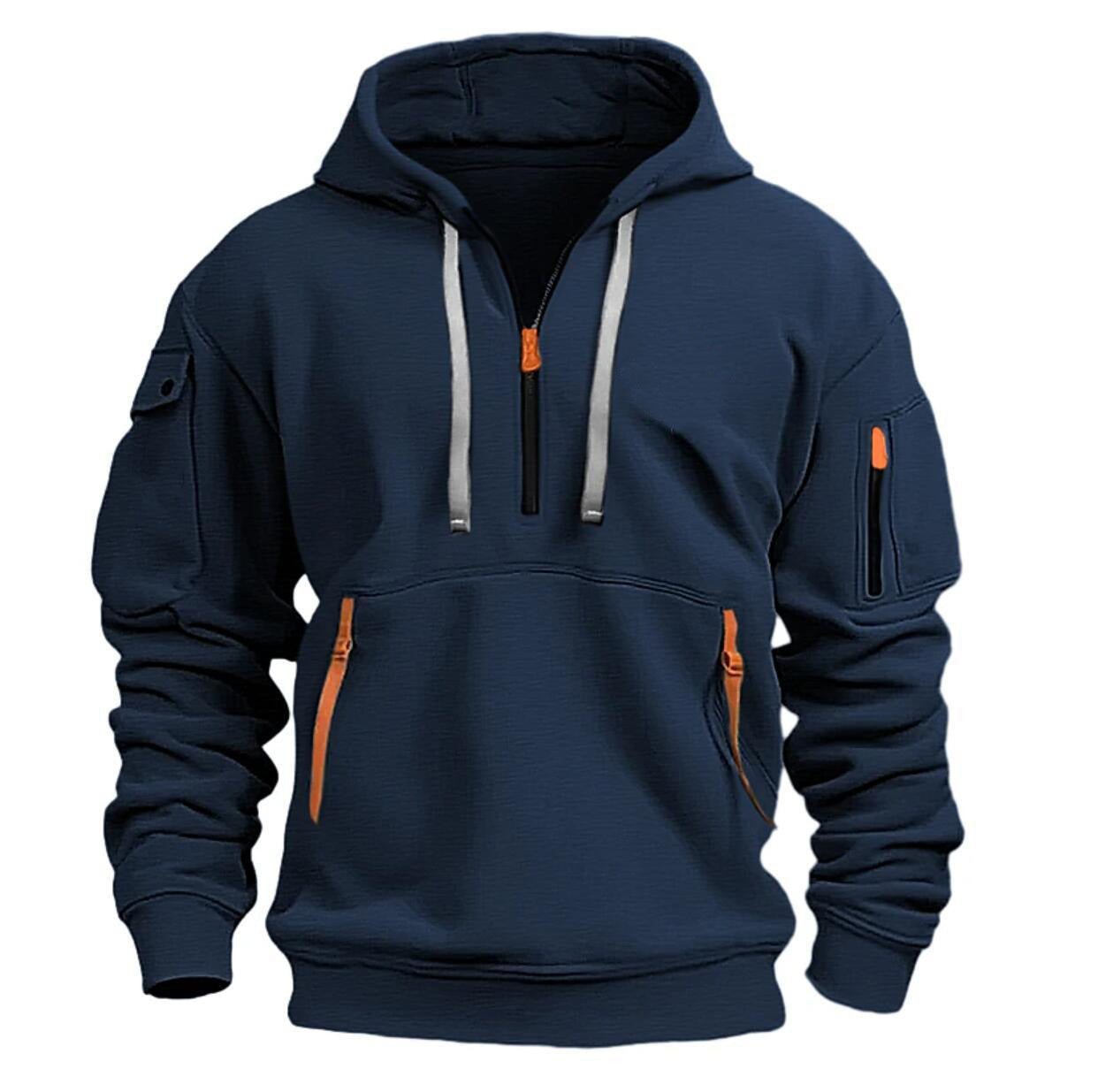 Men's Fleece Quarter-Zip Workout Hoodie