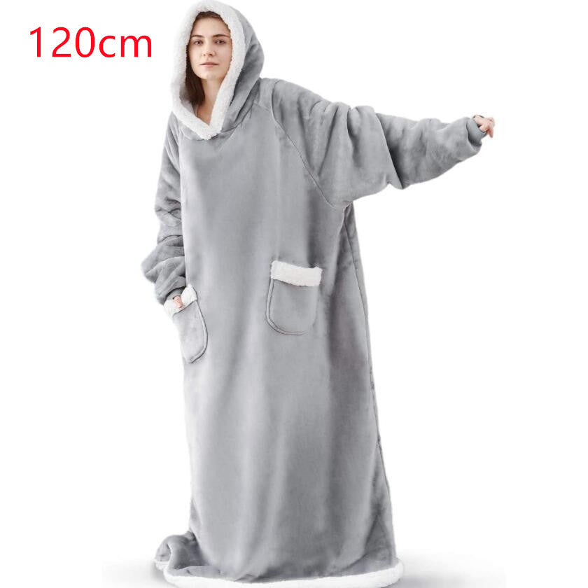 Wearable Blanket with Sleeves and Pocket