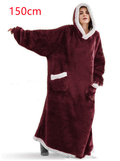 Wearable Blanket with Sleeves and Pocket