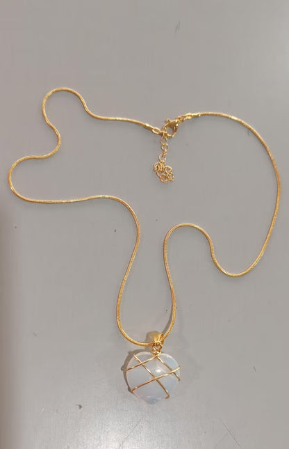 Celestial Moonstone Necklace – Cartoon Princess Pendant for Girls | Novelty Love Jewelry