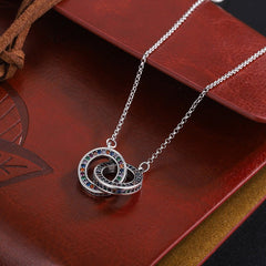 Chain Necklace Female Clavicle Chain Small Luxury S925 Sterling Silver Double Ring Jewelry - Purmina