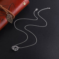 Chain Necklace Female Clavicle Chain Small Luxury S925 Sterling Silver Double Ring Jewelry - Purmina