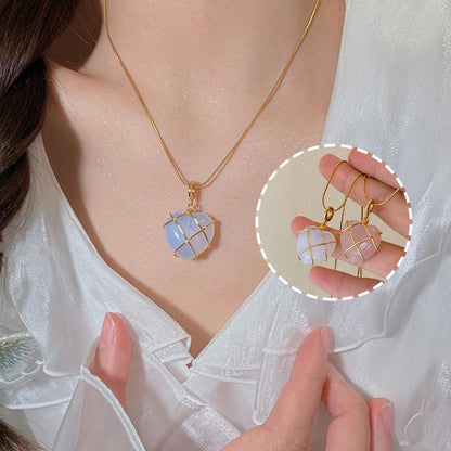 Celestial Moonstone Necklace – Cartoon Princess Pendant for Girls | Novelty Love Jewelry