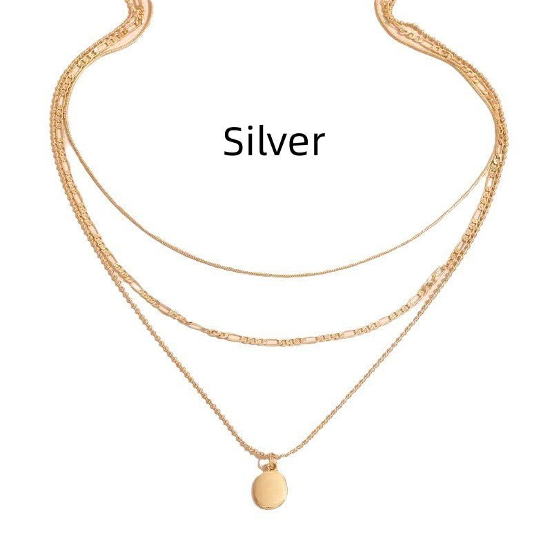 Geometric Gold Multi - Layer Necklace - Purmina