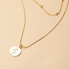 Multi Layered Rose Gold Necklace - Purmina