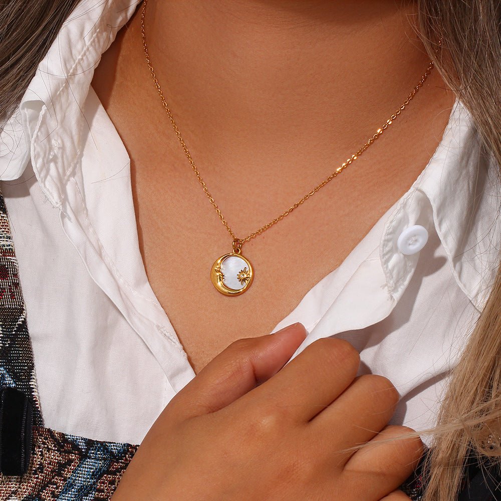 Popular Versatile Shell Moon Necklace - Purmina