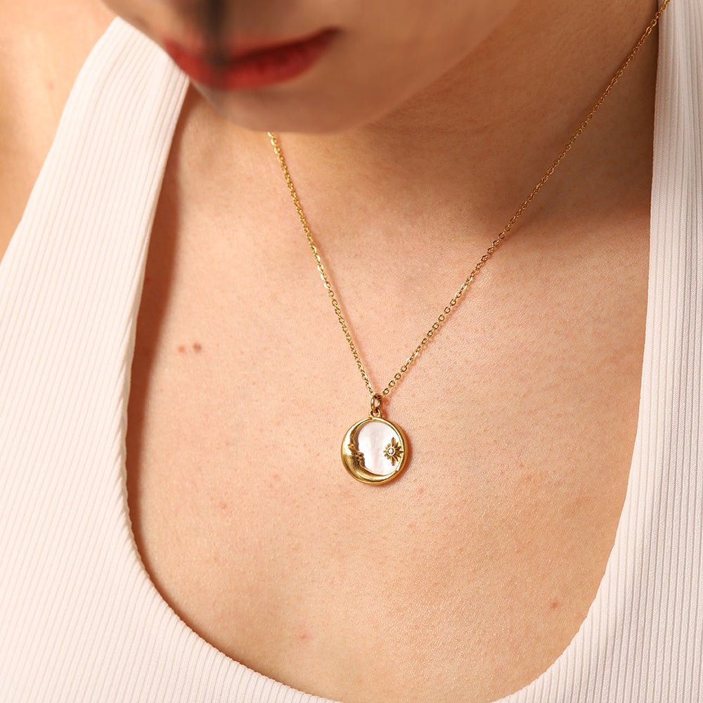 Popular Versatile Shell Moon Necklace - Purmina
